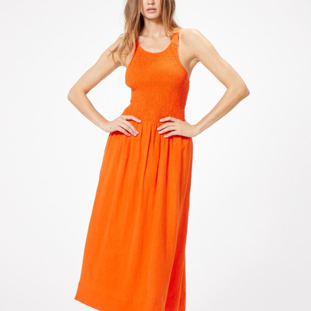 Sophie Rue Orange Midi Dress - worn once!